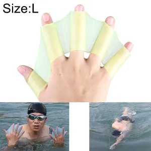 Hydrodynamic Silicone Swim Training Hand Fins - Large Flippers for Enhanced Performance