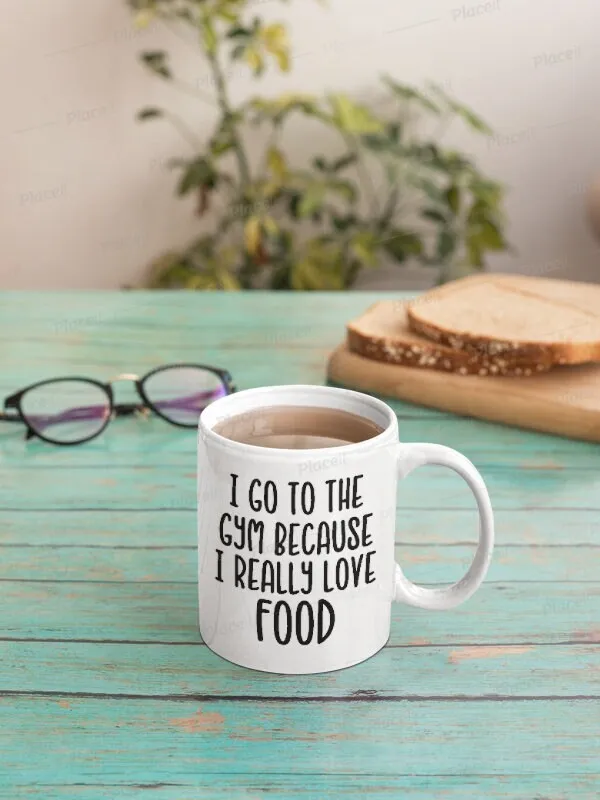 I goto the gym because I really love food . Gym gift for her , motivational gym quote,