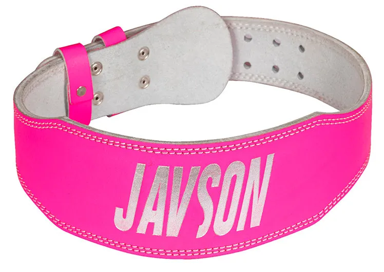 JAVSON 4 INCH PINK SPLIT LEATHER WEIGHTLIFTING BELT