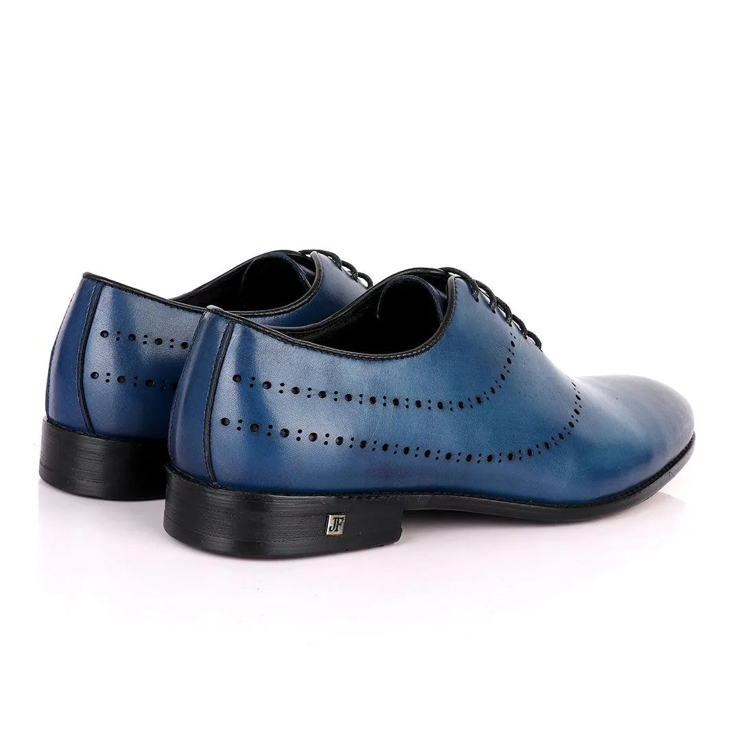 John Foster Exquisite Oxford Blue Leather Formal Shoe