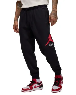 Jordan Essential Baseline Fleece Pants - Black / Gym Red