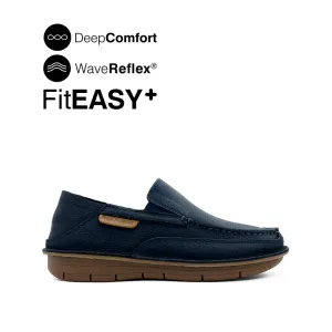 Kaleb Slip On Men's Shoes - Navy Tumbled Nubuck