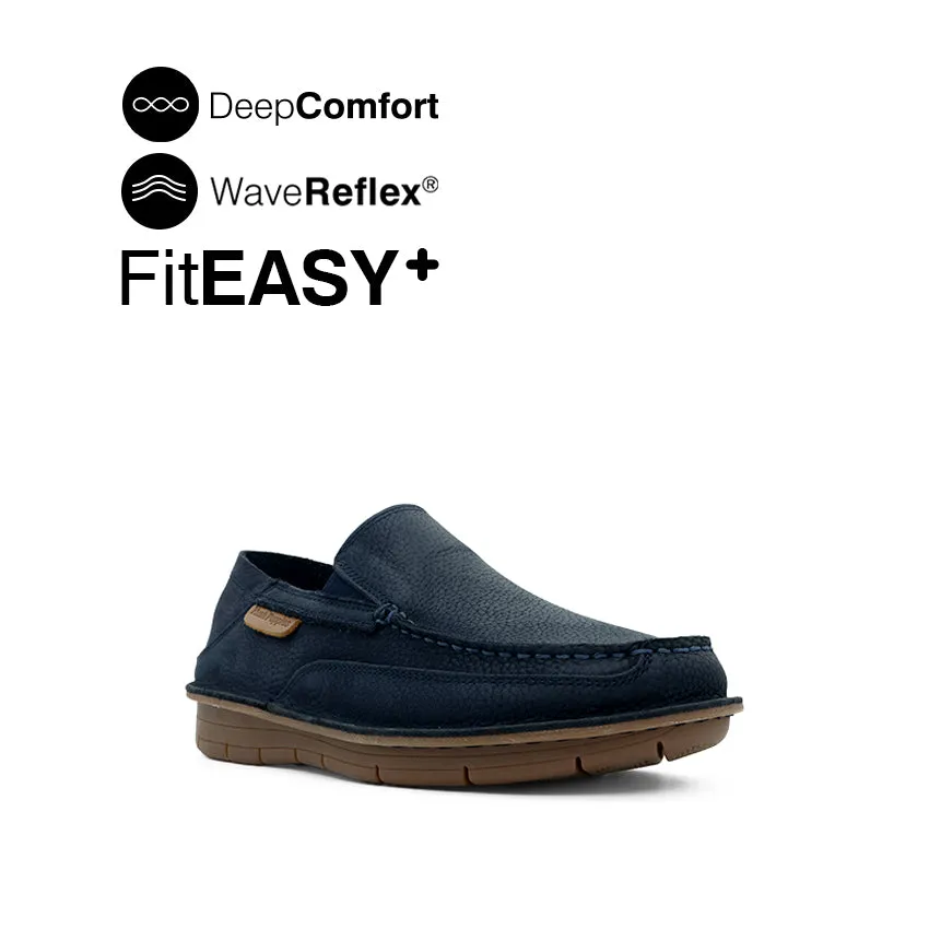 Kaleb Slip On Men's Shoes - Navy Tumbled Nubuck