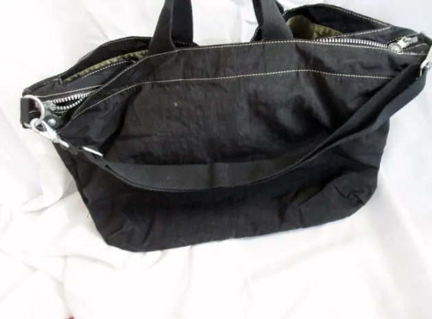 KIPLING MONKEY Nylon Carry On Overnighter Gym Duffel Bag Tote Fitness BLACK