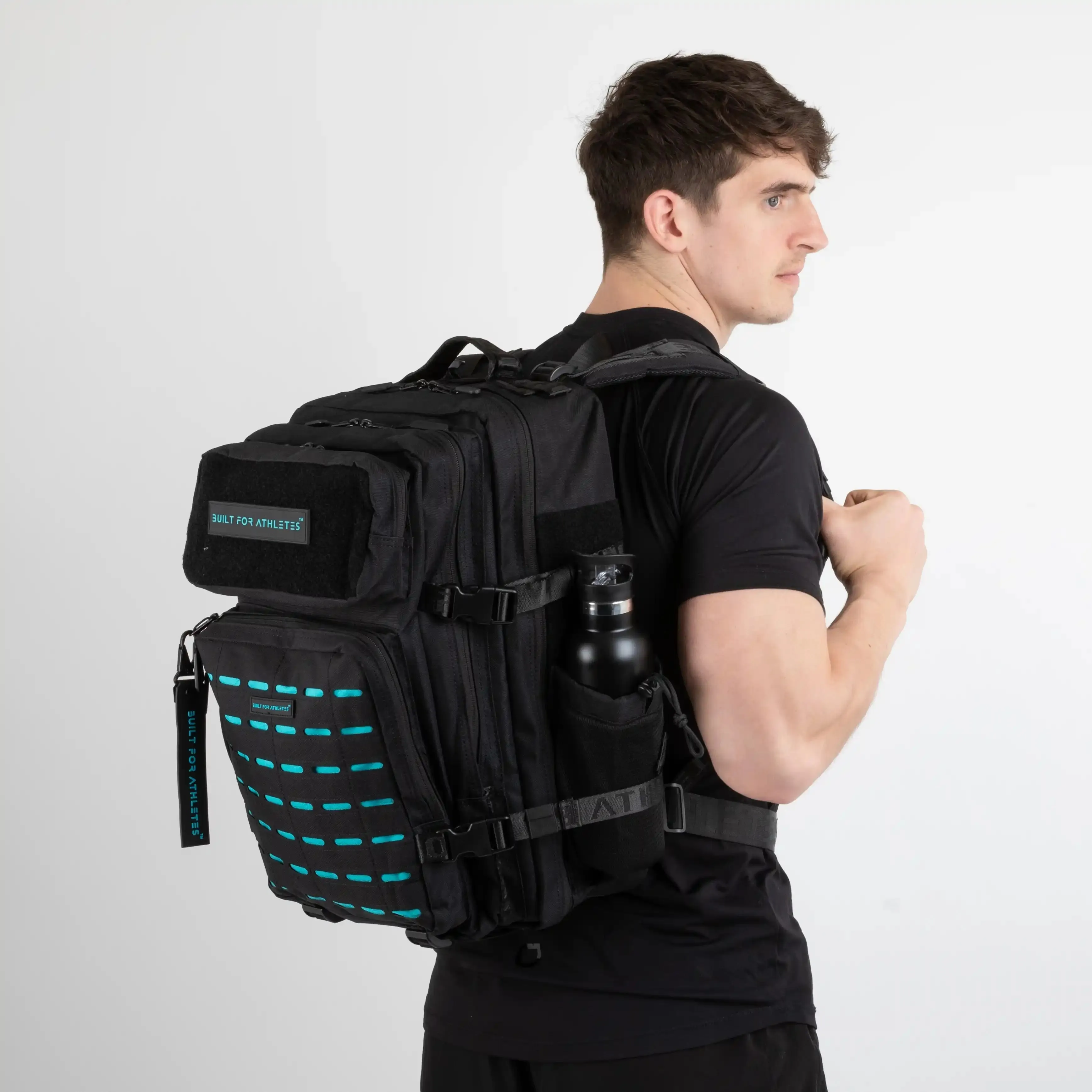 Large Black & Aqua Gym Backpack