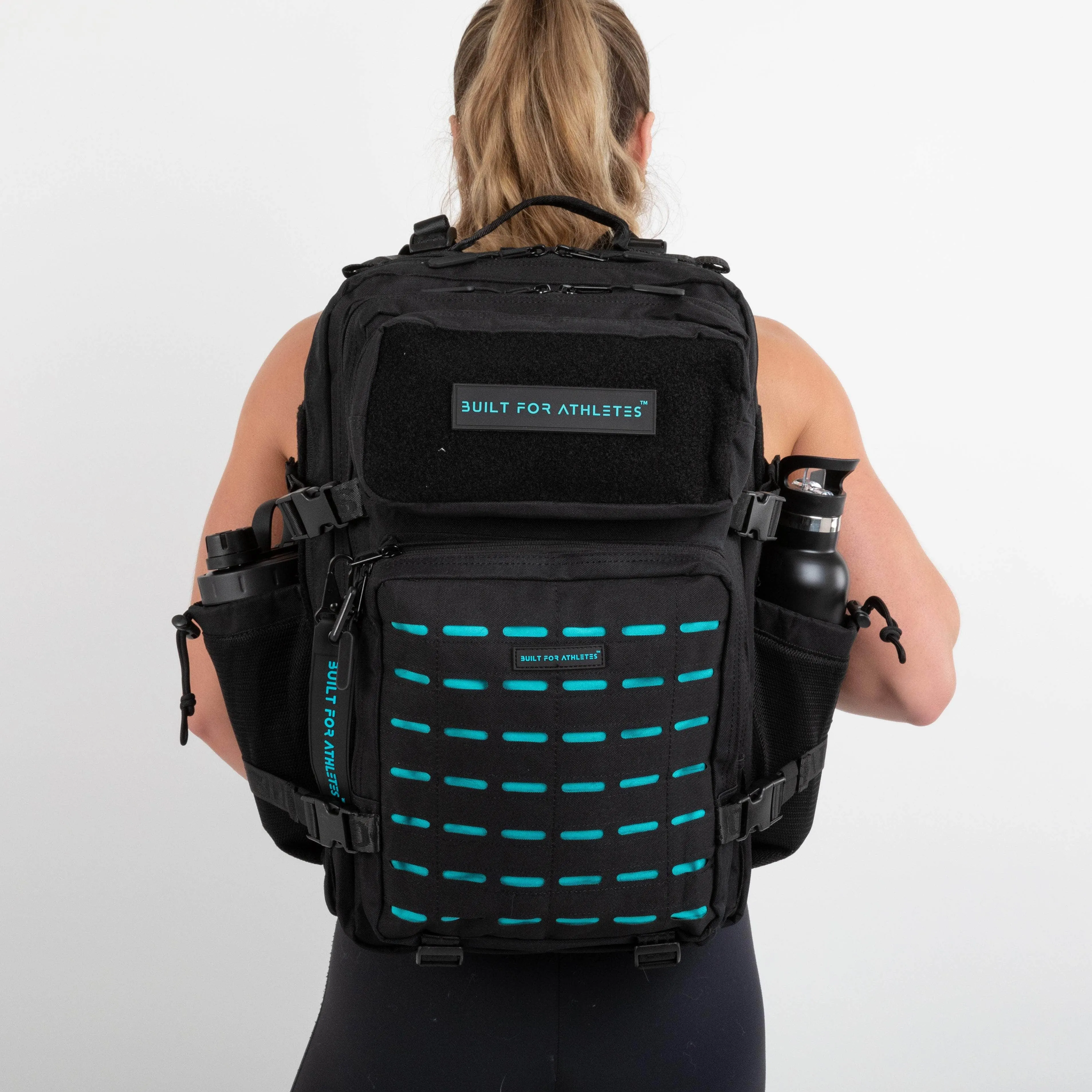 Large Black & Aqua Gym Backpack