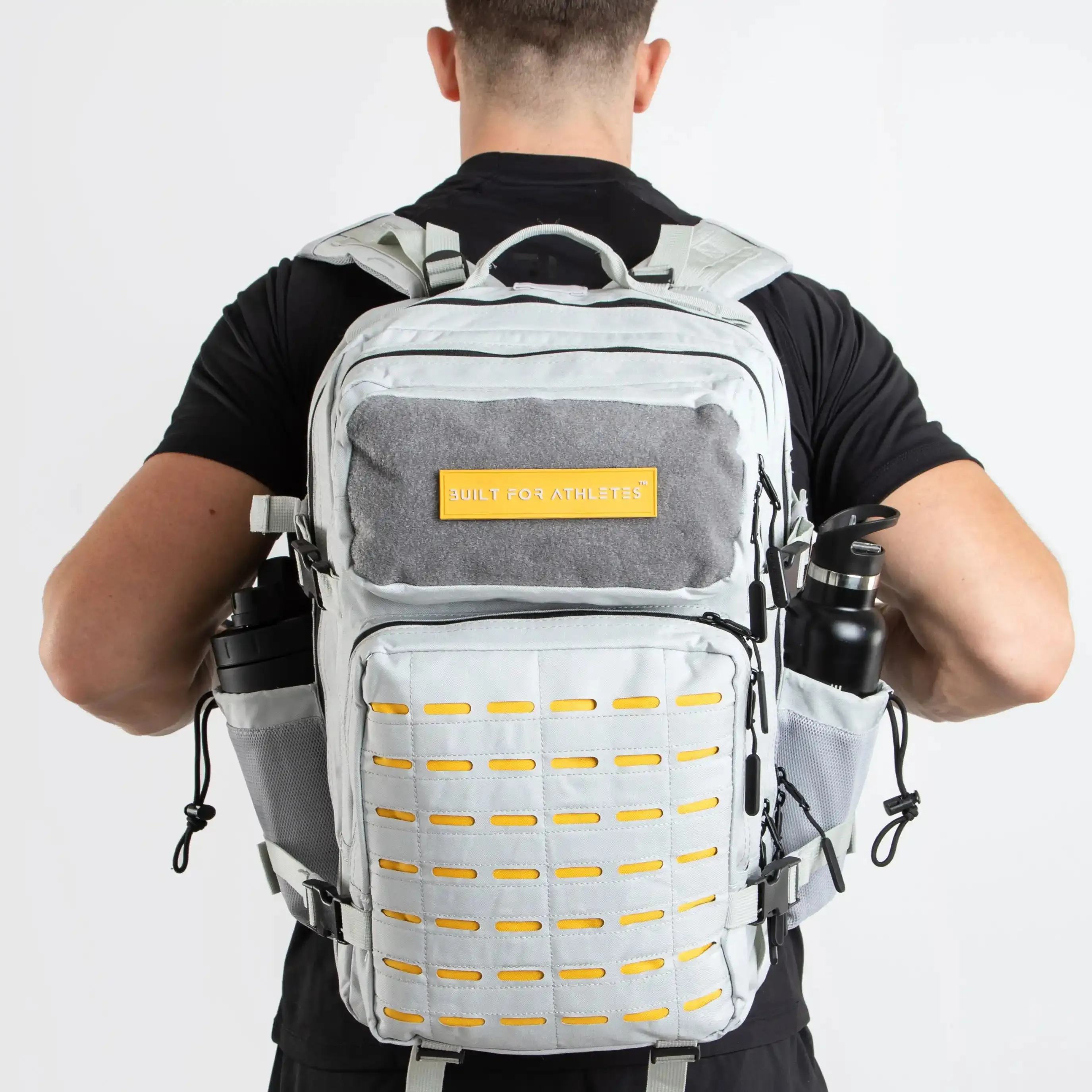 Large Grey & Yellow Gym Backpack