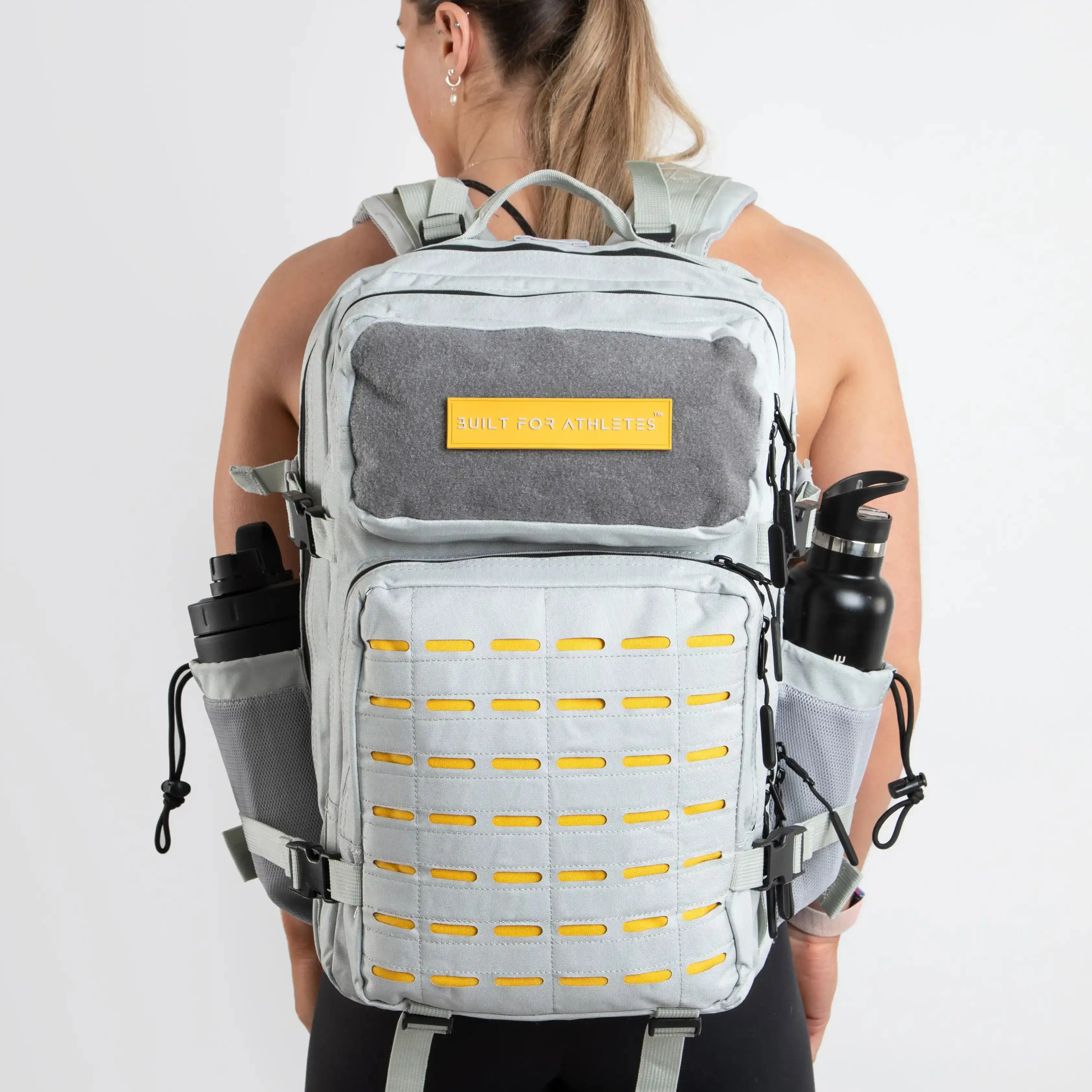 Large Grey & Yellow Gym Backpack