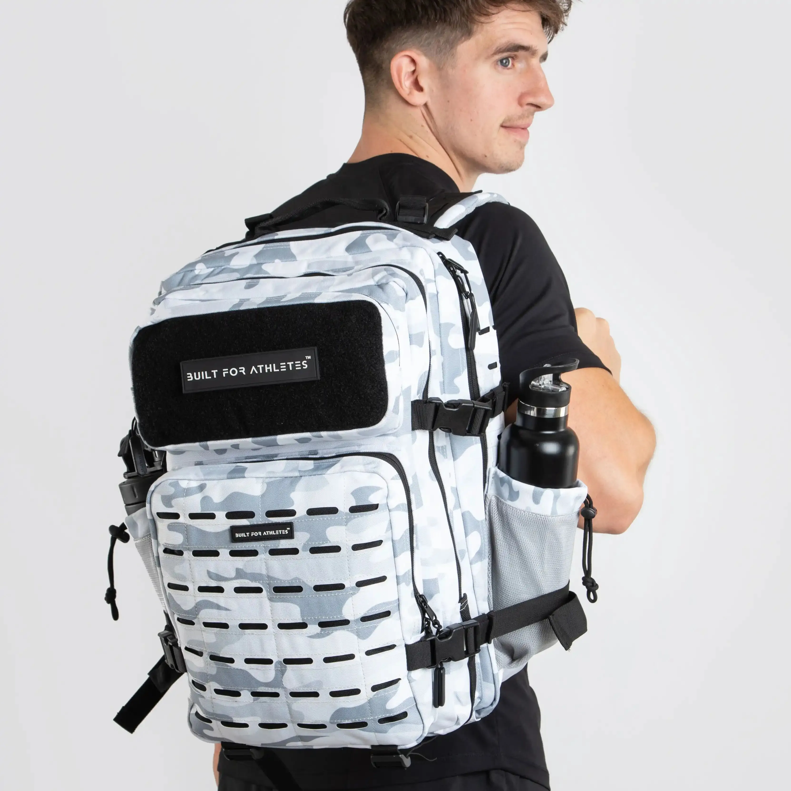 Large White Camo Gym Backpack