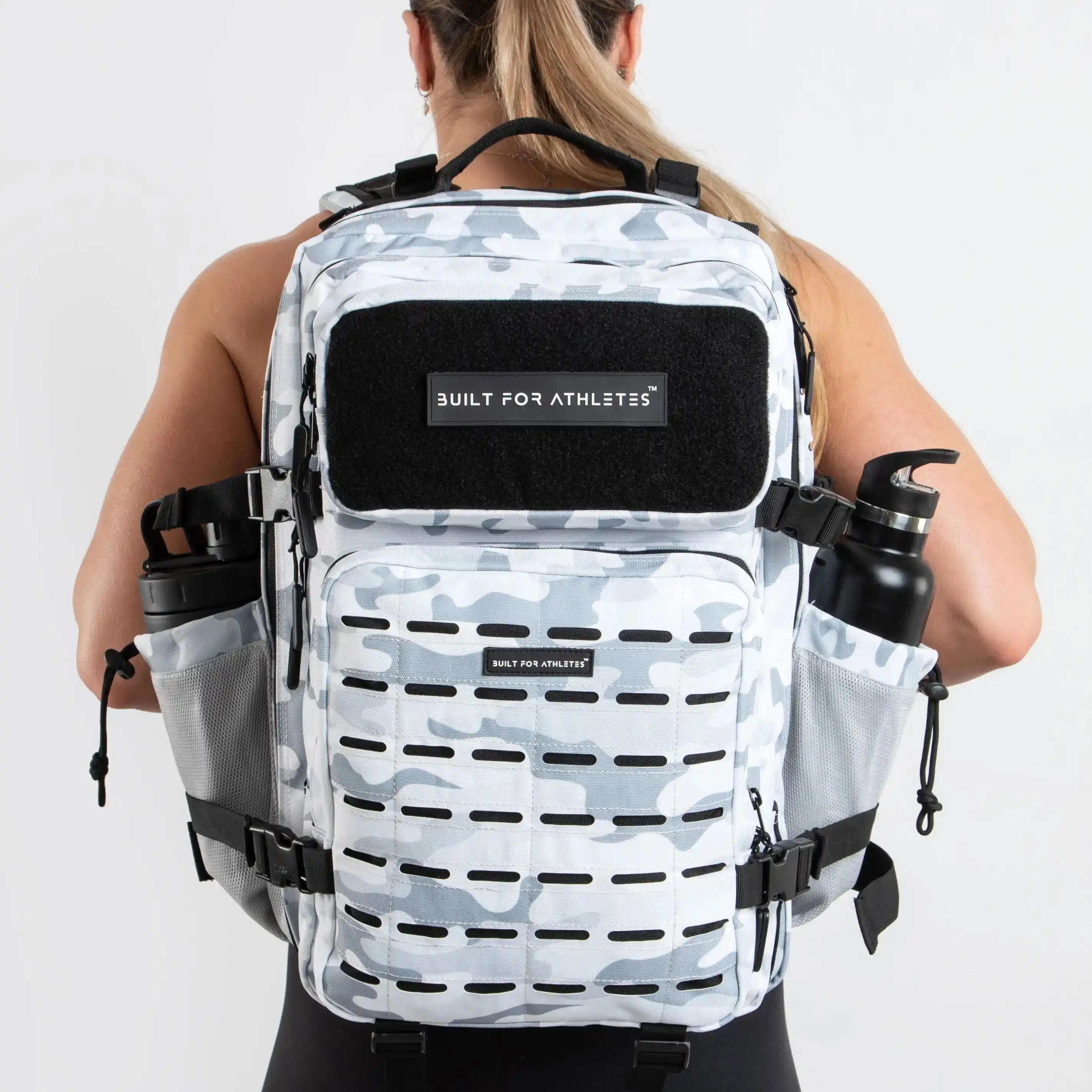 Large White Camo Gym Backpack