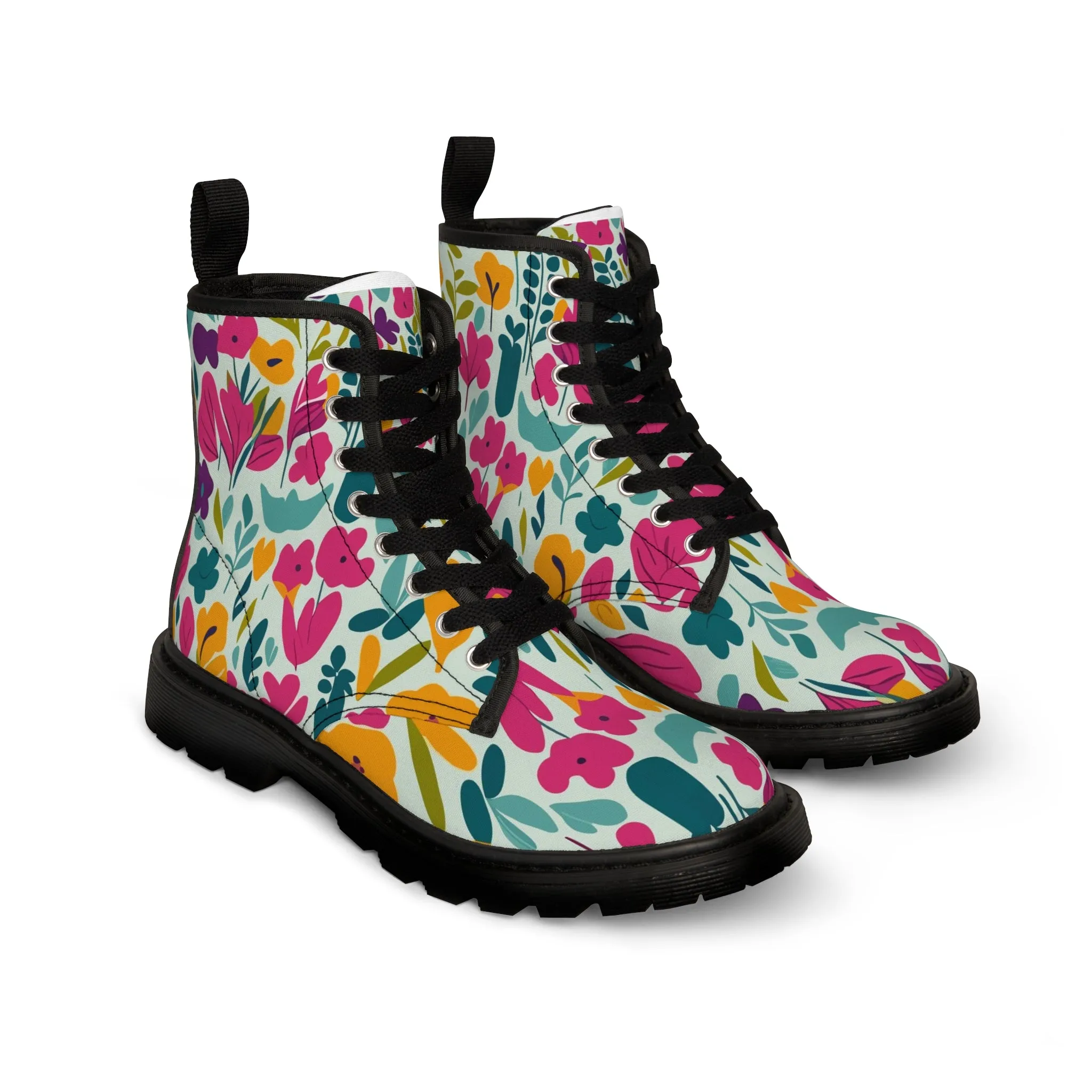 Light flowers - Inovax Woman's Canvas Boots