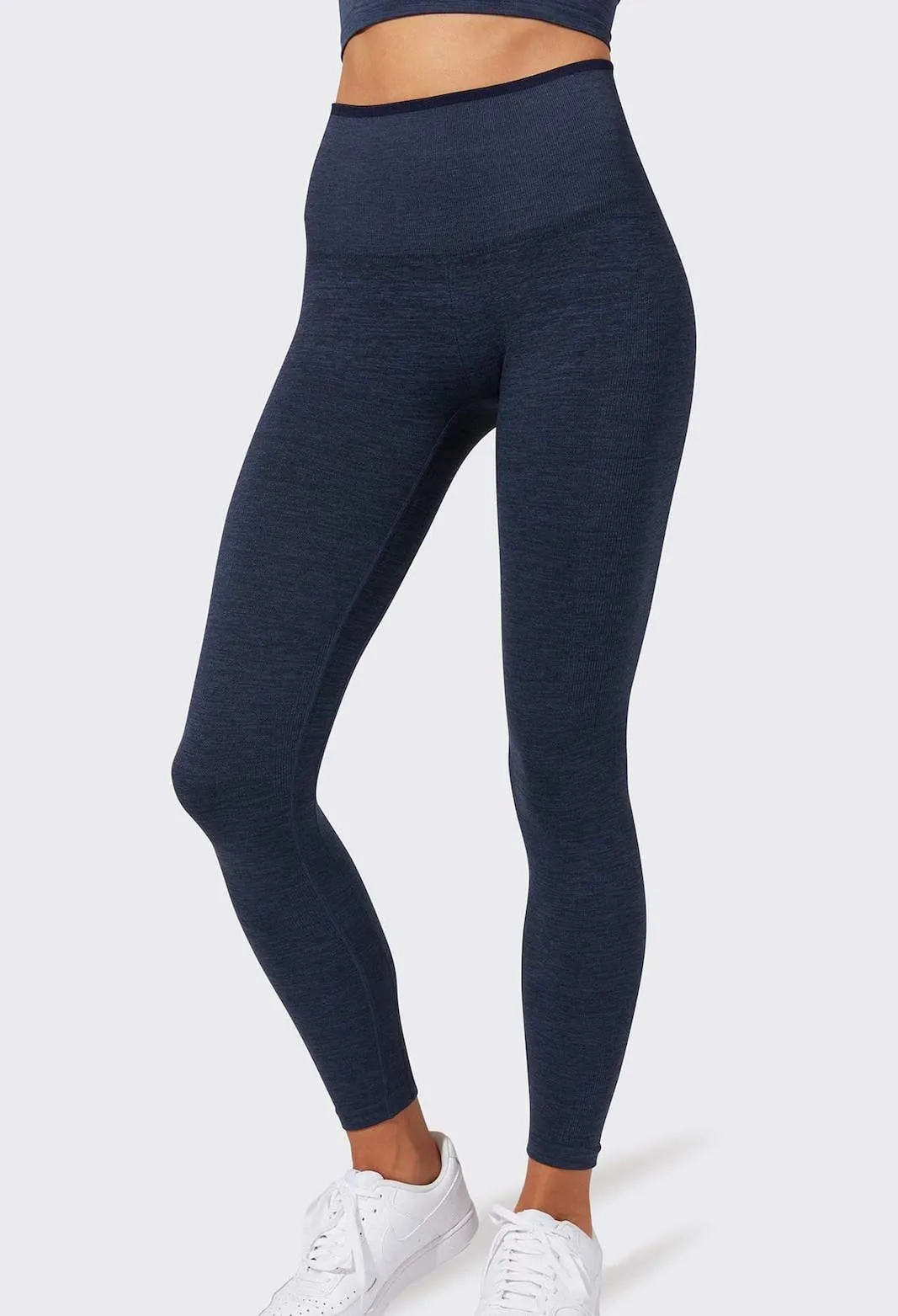 Mila High Waist Seamless 7/8, Heather Indigo