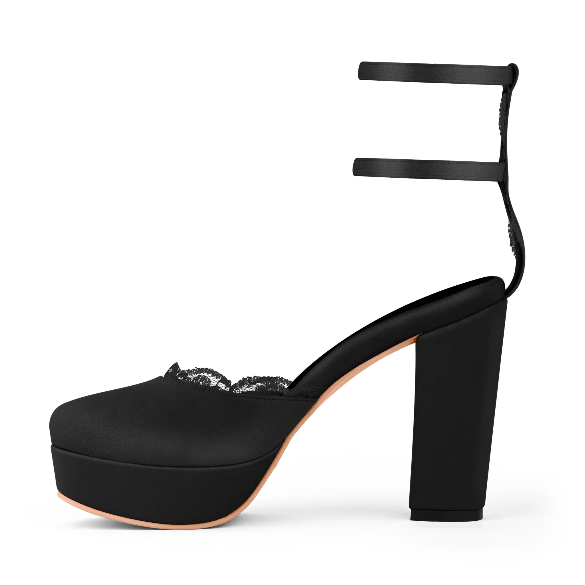 MISTICA BLACK PLATFORM HEELS