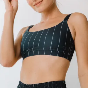 Momentum Bra, Navy Pinstripe