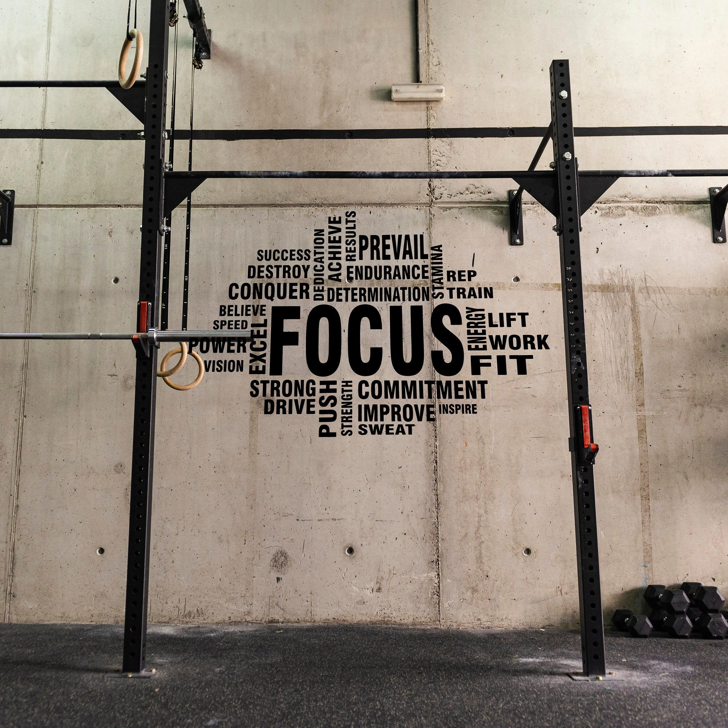 Motivational Gym Wall Decal - Fitness Workout Motivation Quote Sticker