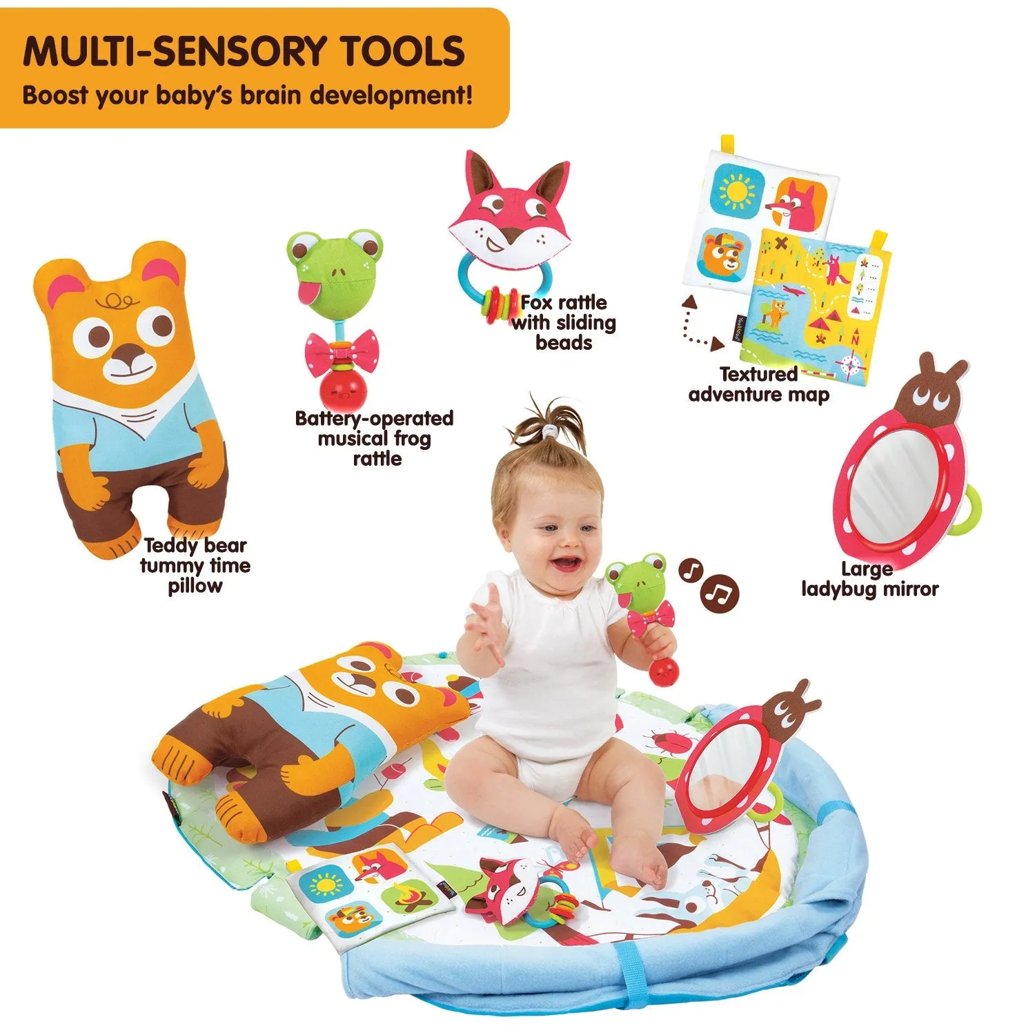 Multifunctional 3-Stage Infant Gym with Blanket and Toys