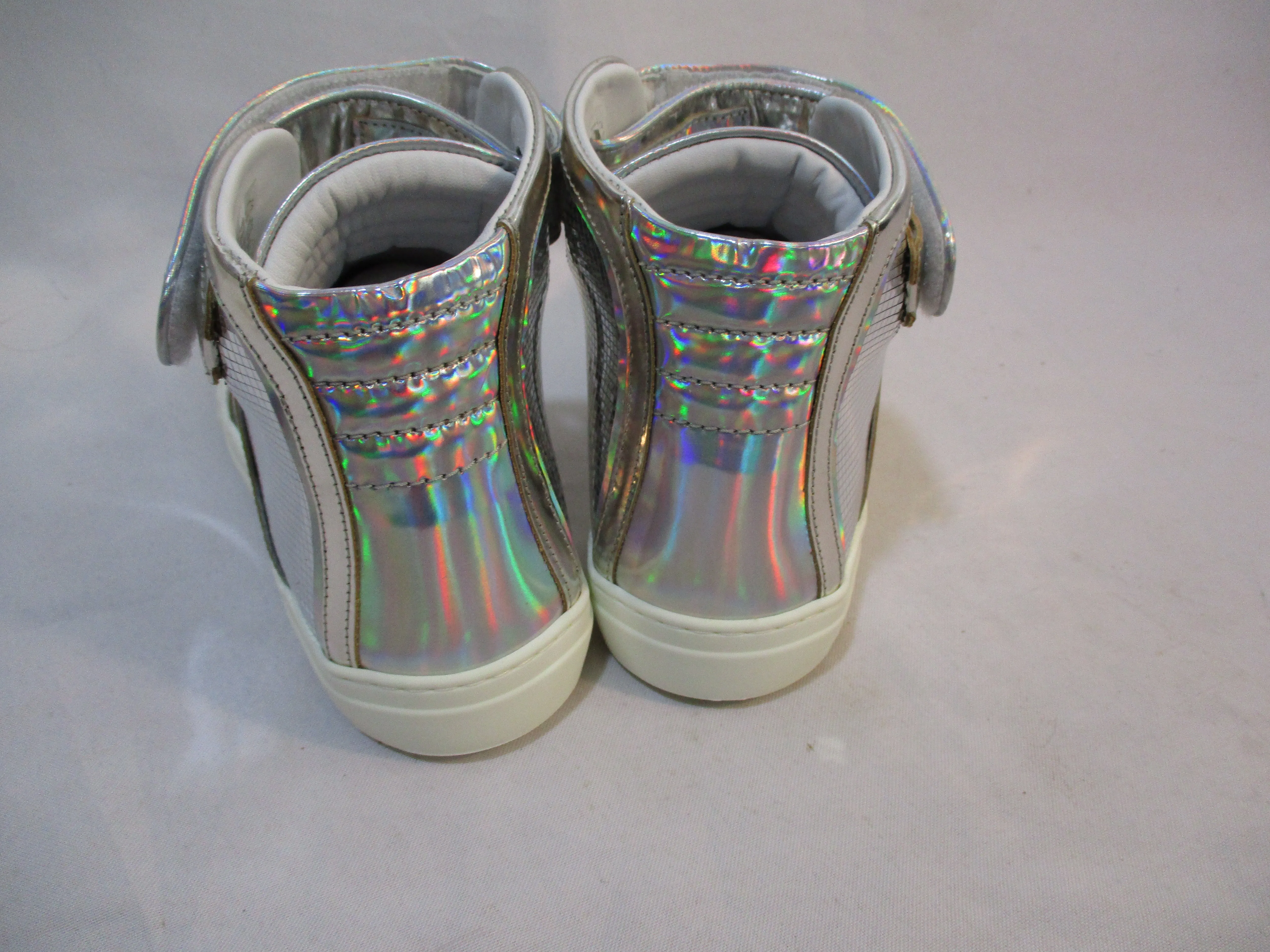 NEW PIERRE HARDY SILVER MIRROR Sneaker TRAINER Shoe 36 SILVER Glittery