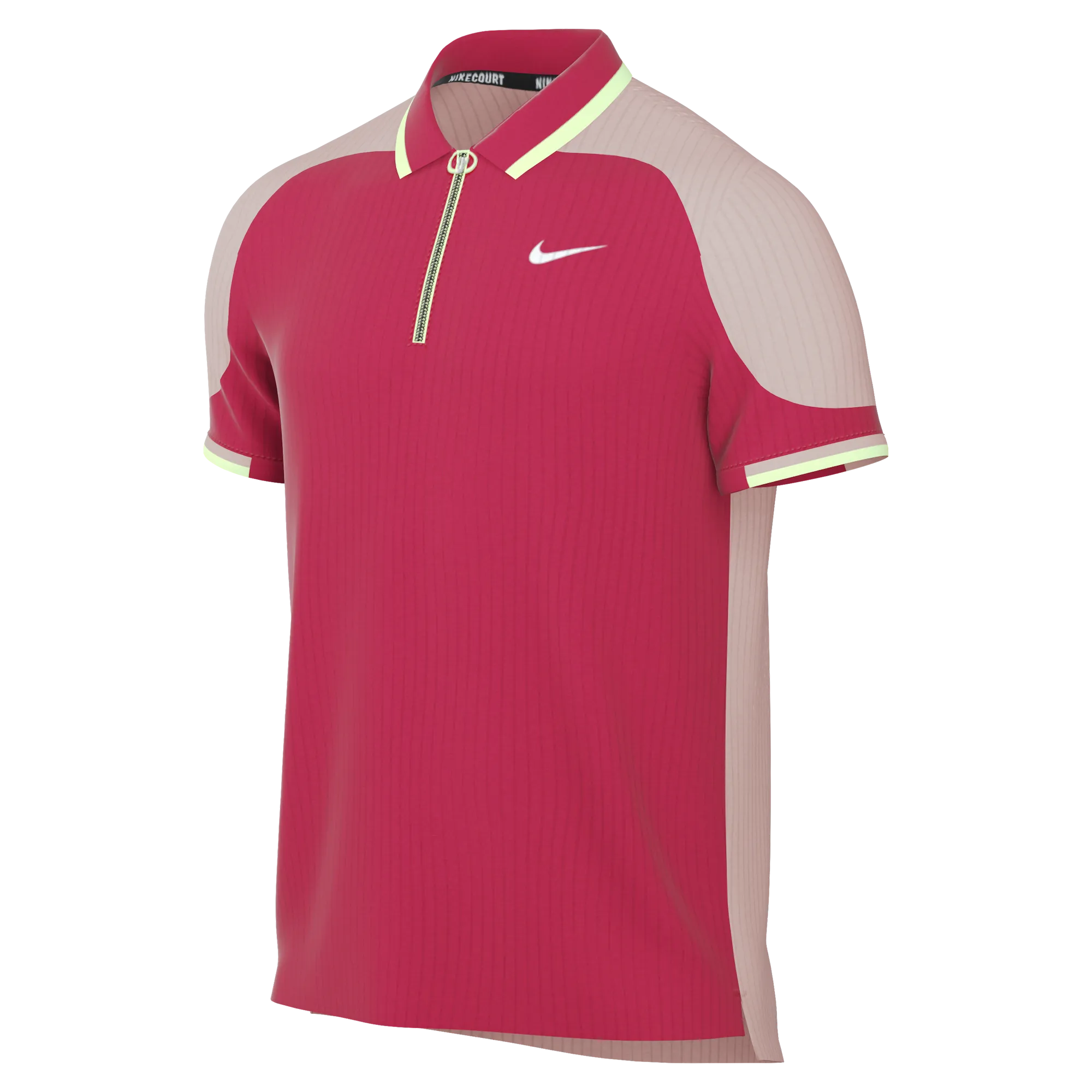 Nike Dri-Fit Slam Tennis Polo (Men's) - Gym Red/Red Stardust/Barely Volt/White