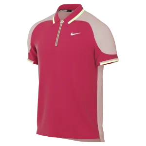 Nike Dri-Fit Slam Tennis Polo (Men's) - Gym Red/Red Stardust/Barely Volt/White