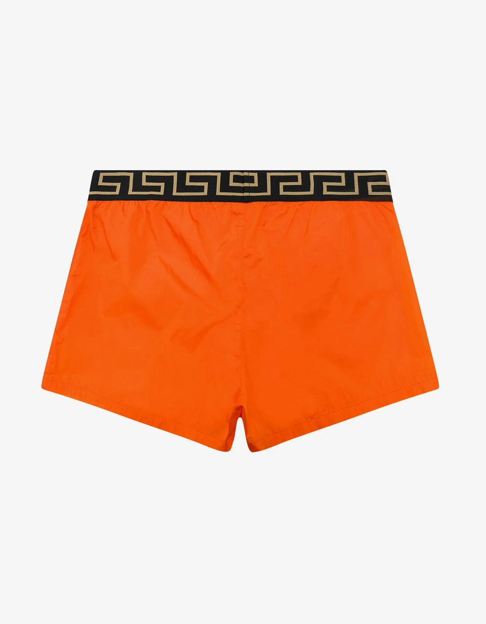 Orange Greek Key Swim Shorts -