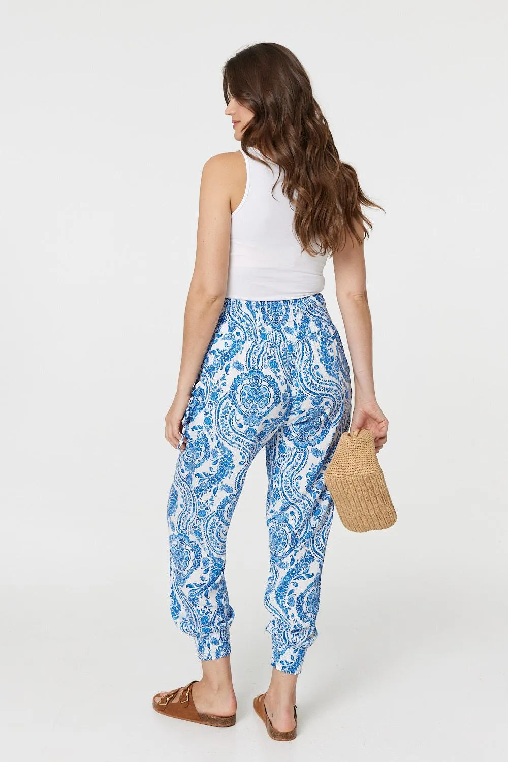 Paisley Print High Waist Harem Pants