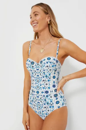 Pale Blue Pisces Dream Printed Underwire One Piece