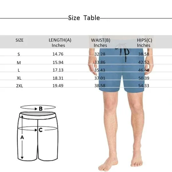 Personalized Swim Trunks Custom Swimming Trunks with Face & Name Flag Men's Quick Dry Swim Shorts