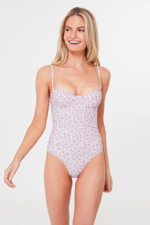 Pink Floral Ditsy Printed Underwire One Piece