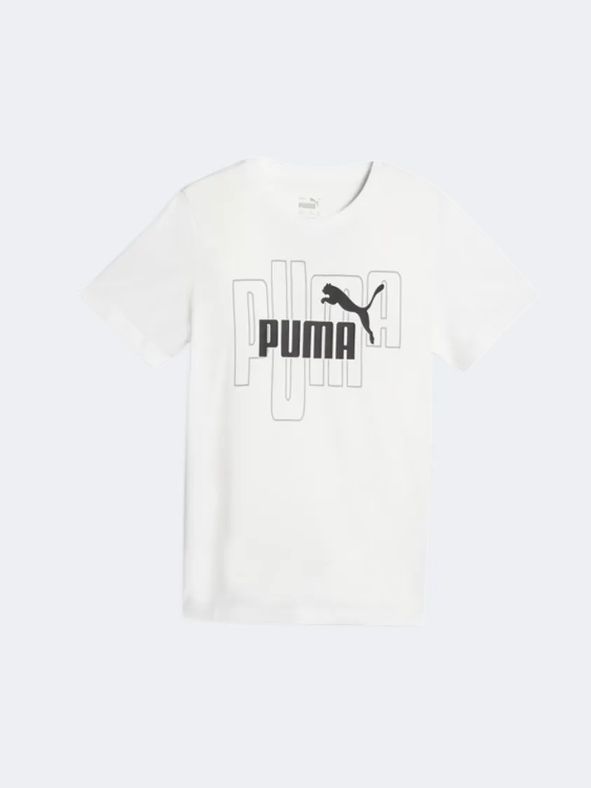 Puma Graphics Number 1 Logo Boys Lifestyle T-Shirt White