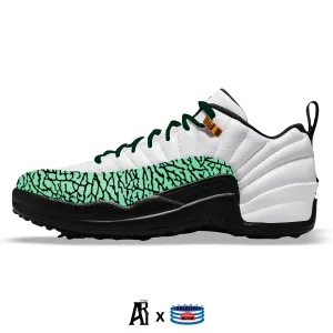 "Mint Elephant" Jordan 12 Retro Golf Shoes by Stadium Custom Kicks