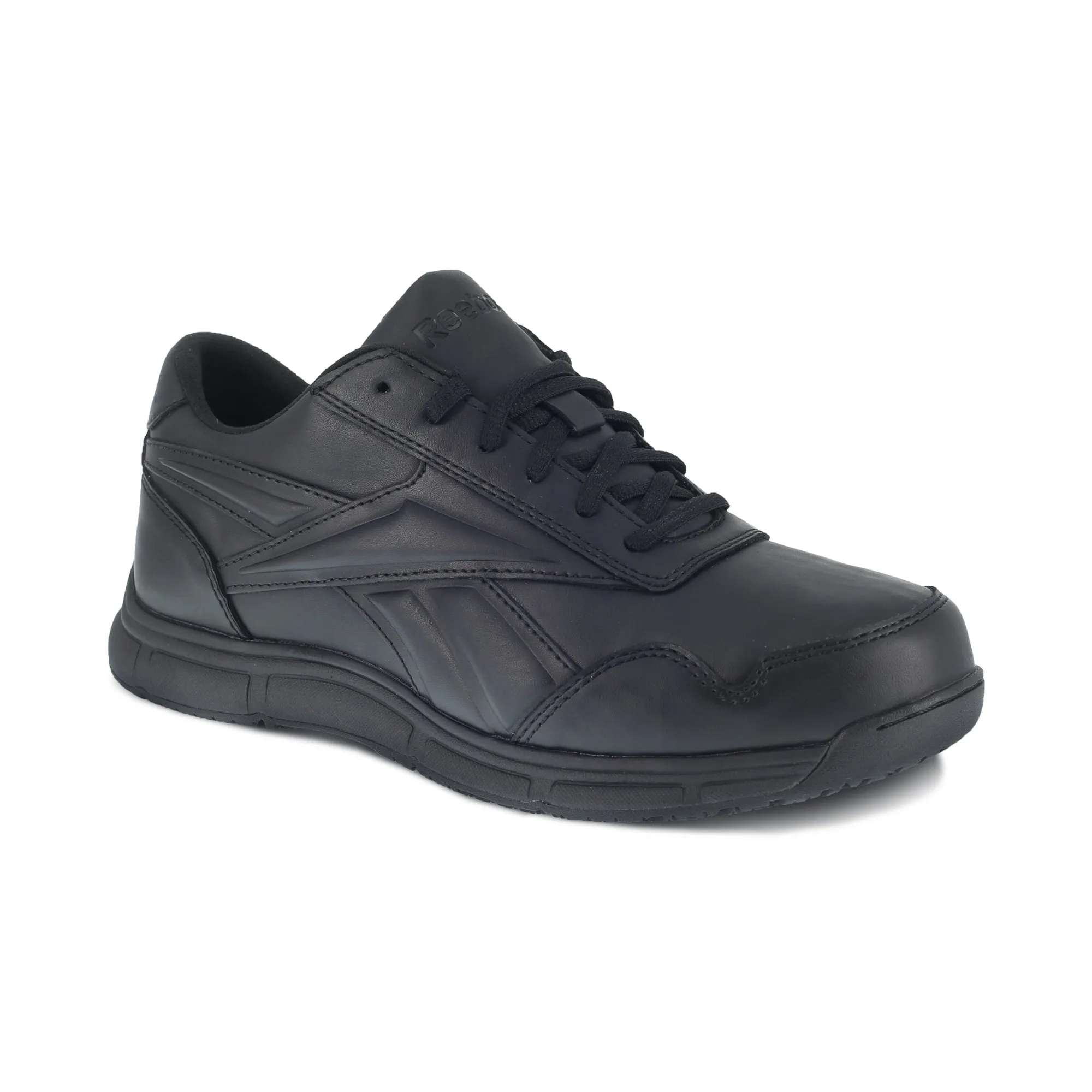 Reebok Mens Black Faux Leather Work Shoes Jorie LT SR Oxford