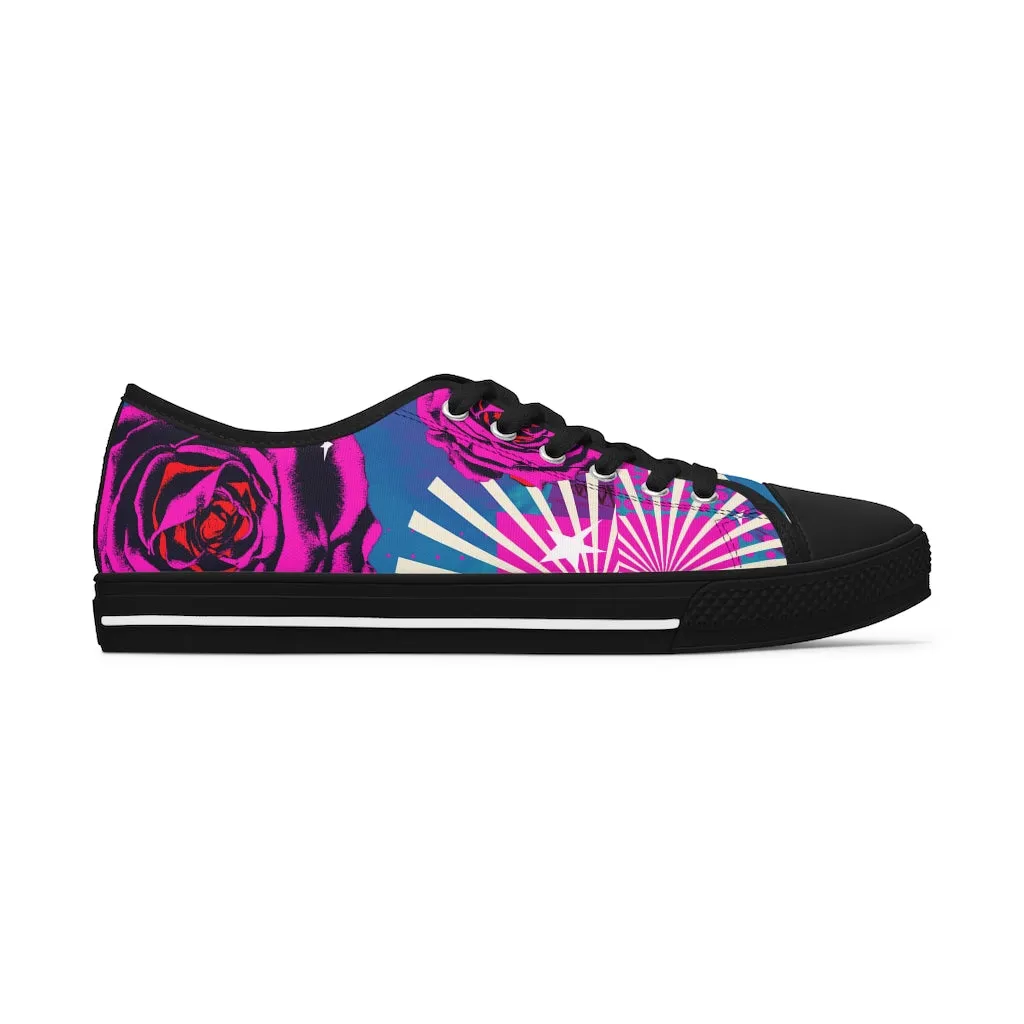 Retro rose Women's Low Top Sneakers