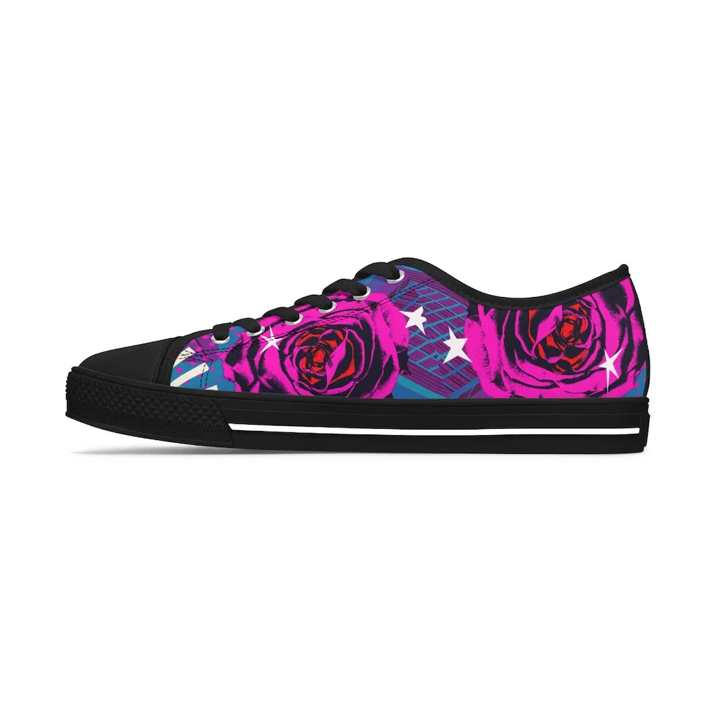 Retro rose Women's Low Top Sneakers