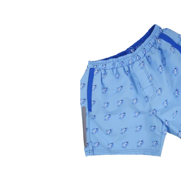 Robot Shark Swim Trunks | Light Blue