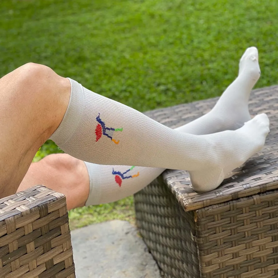 Solid Light Grey Pride Compression Socks