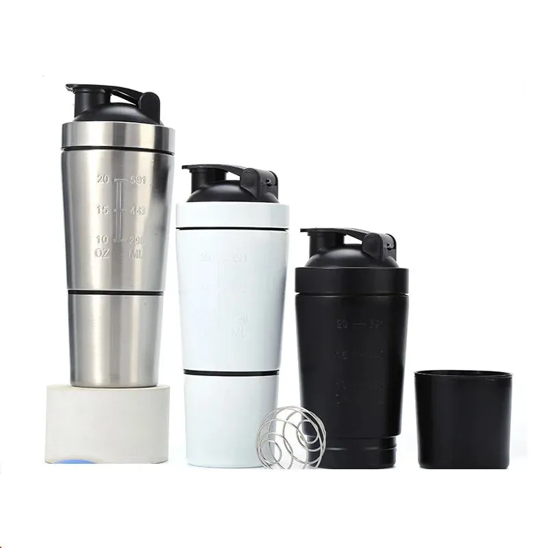 Stainless Steel Protein Shaker Bottle (600ml)