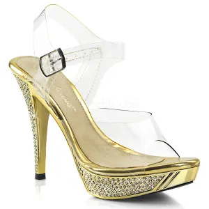 Star of the Night Gold Rhinestone Platform Sandals