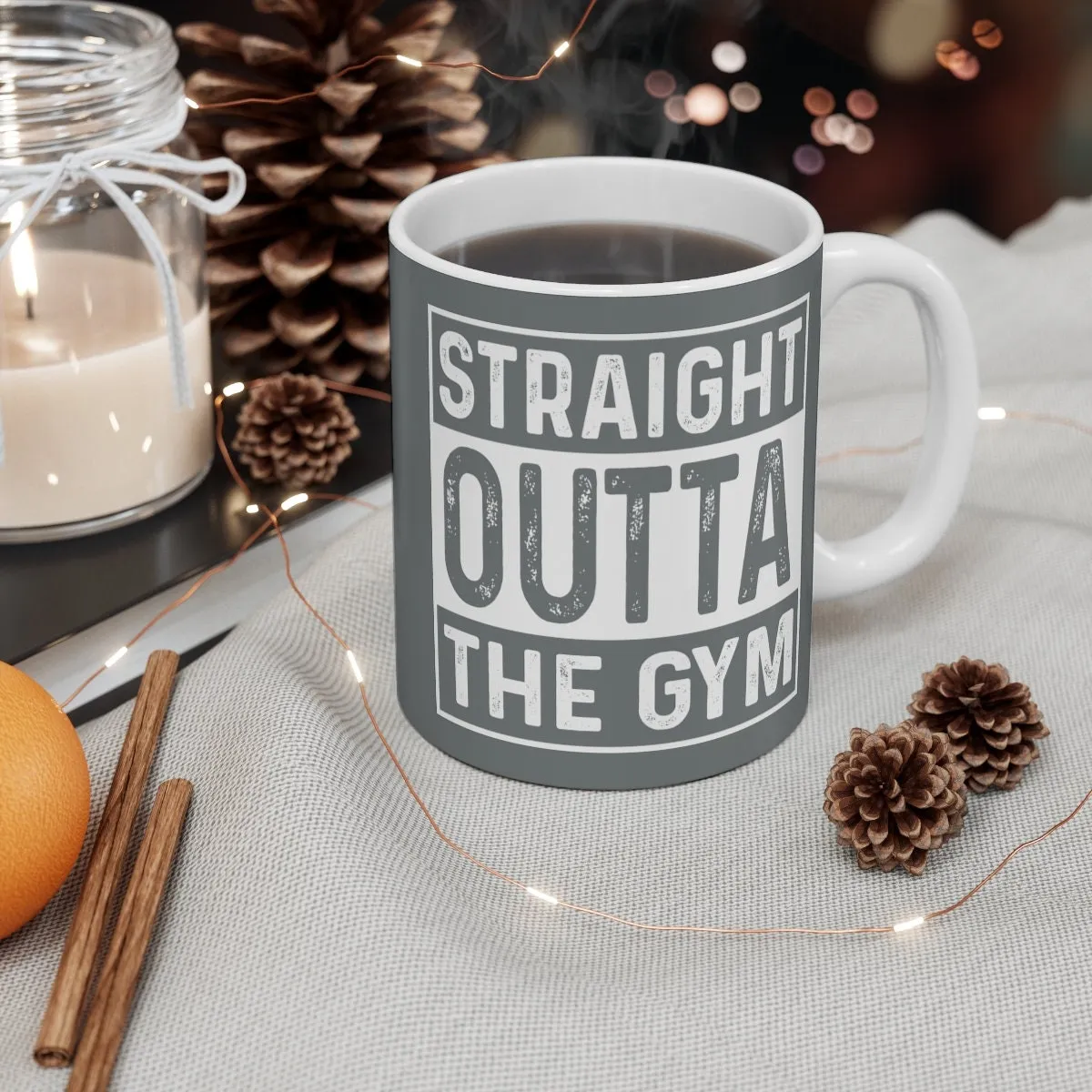 straight outta the gym, funny gym mug ,fitness mug ,gym rat,