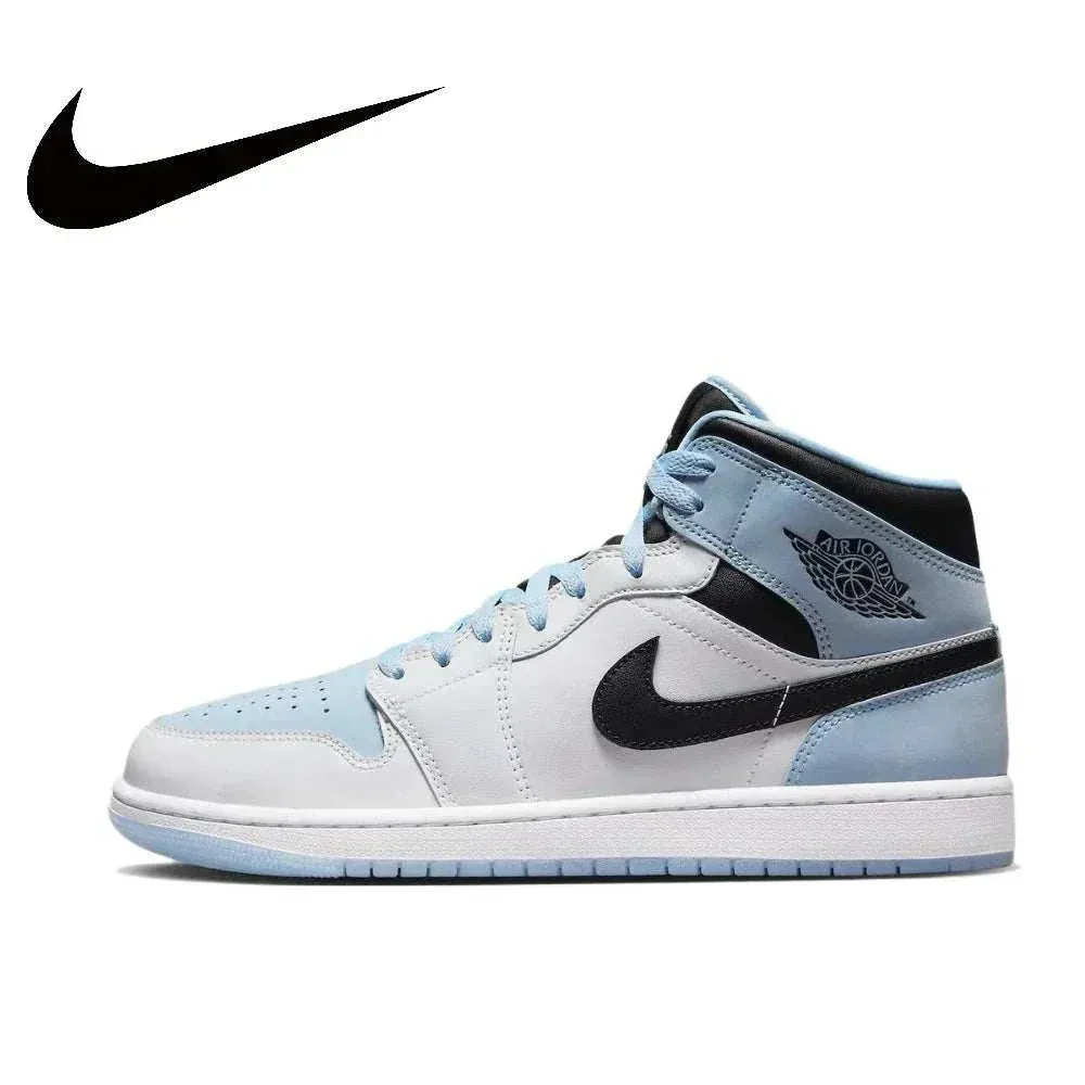 Stylish White Sneakers for Men Nike Air Jordan 1 Trainers Nike Air Jordan 1 Mens trainers Medium Cut Basketball Shoes White