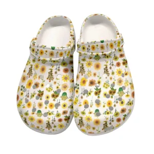 Sunflowers Graphic White Rubber Shoes up to size 12