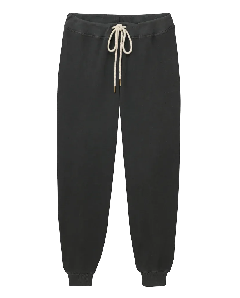 The Cropped Sweatpant. Solid -- Washed Black