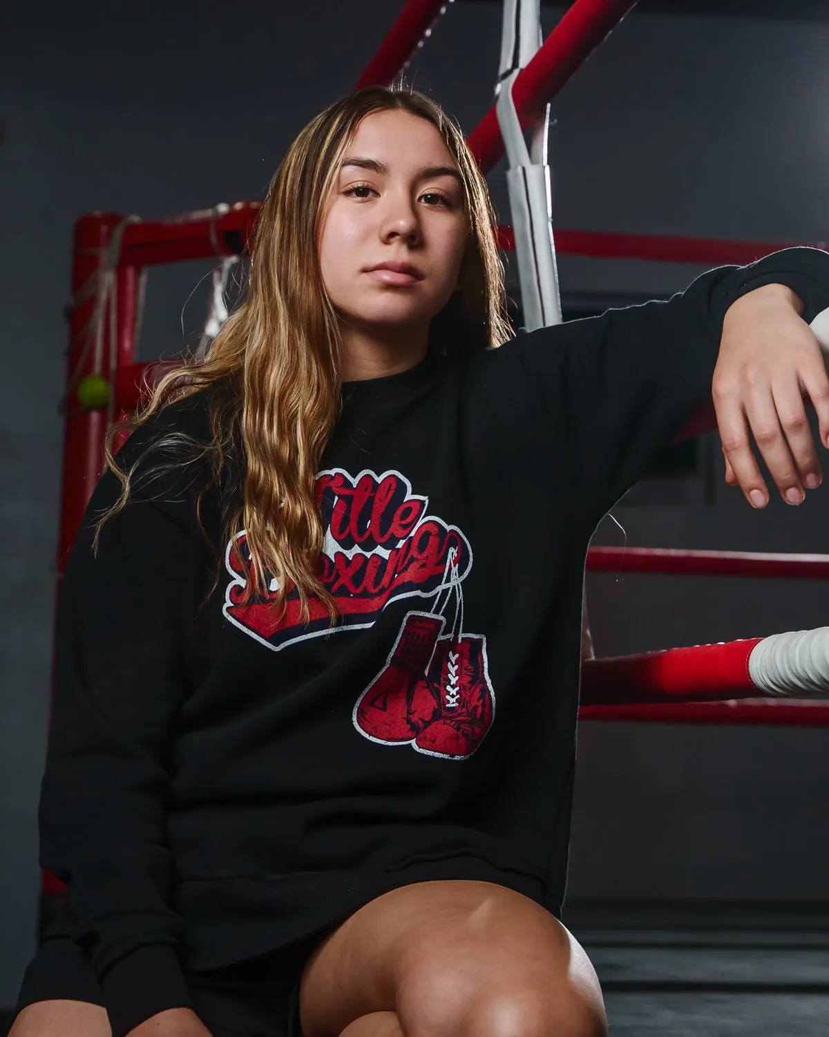 TITLE Boxing Classic Script Women's Fleece Pullover