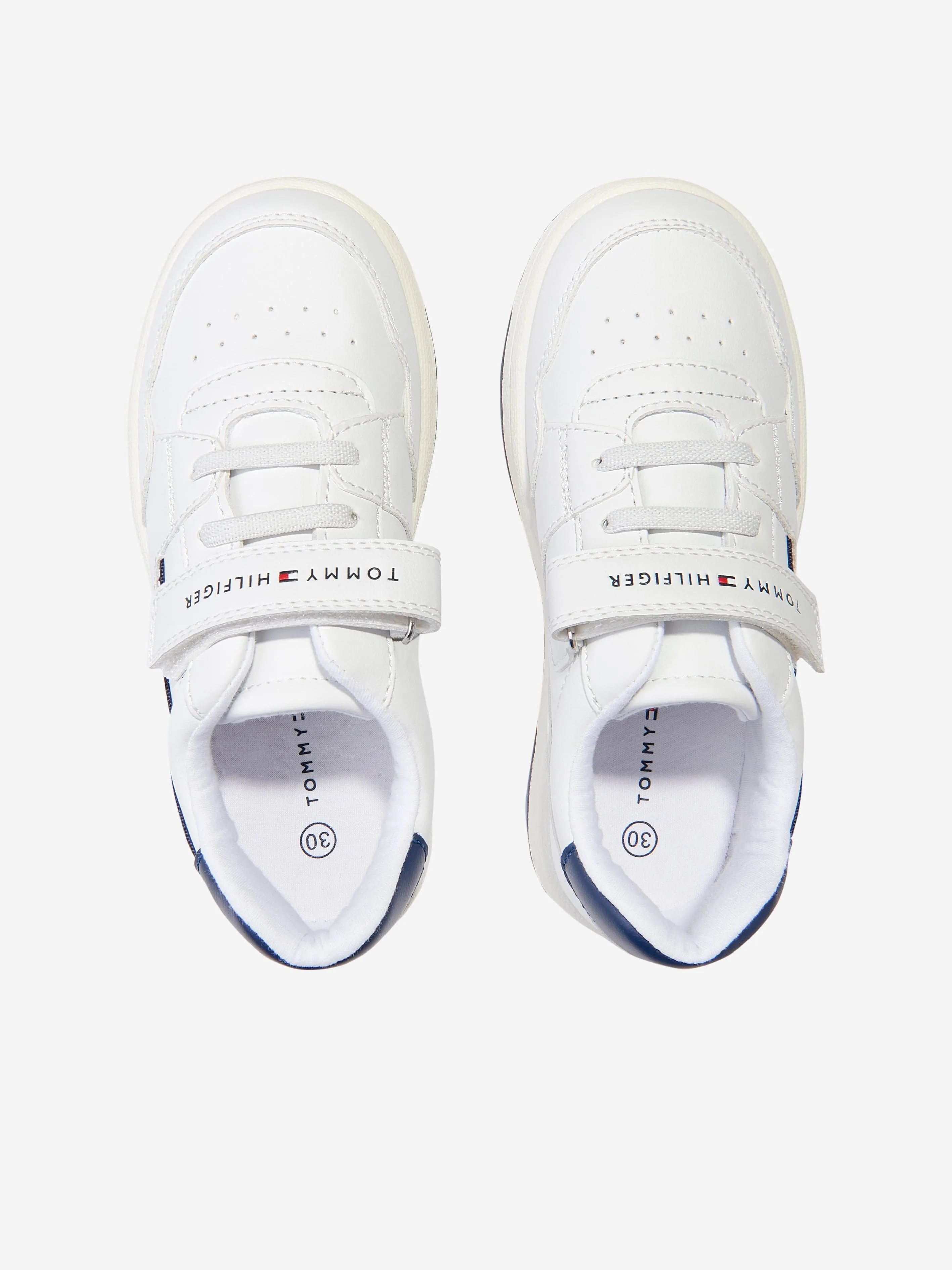 Tommy Hilfiger Boys Low Cut Lace-Up And Velcro Trainers in White