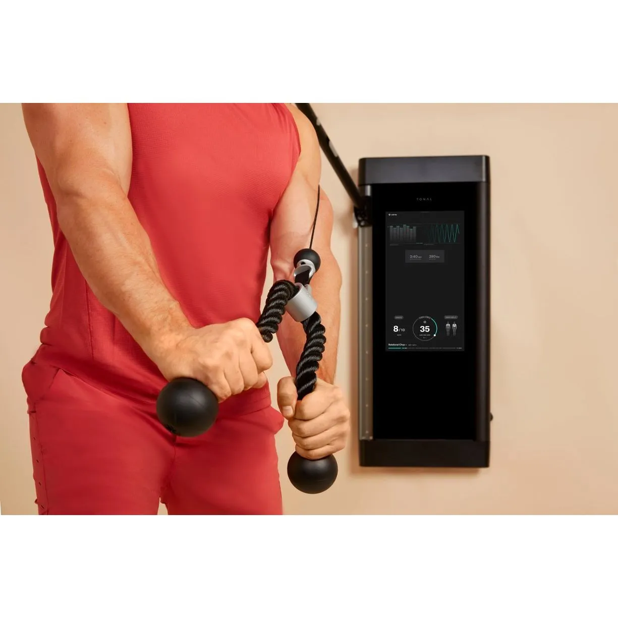 Tonal - Intelligent Home Gym including Accessories Bundle, Delivery and Install - Black (Refurbished)