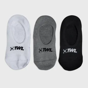 TWL - 3PK EVERYDAY INVISIBLE TRAINER LINER SOCKS - BLACK/WHITE/CHARCOAL MARL