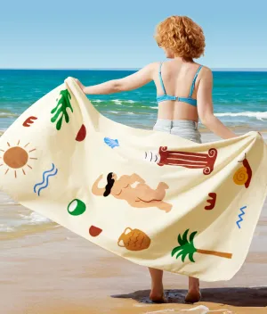 U by Bedsure 100% Cotton - Island Oversized Beach Towel