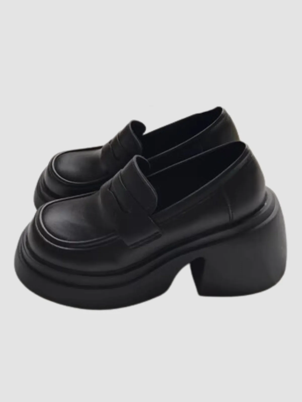 WLS Thick High Heeled Leather Women Shoes