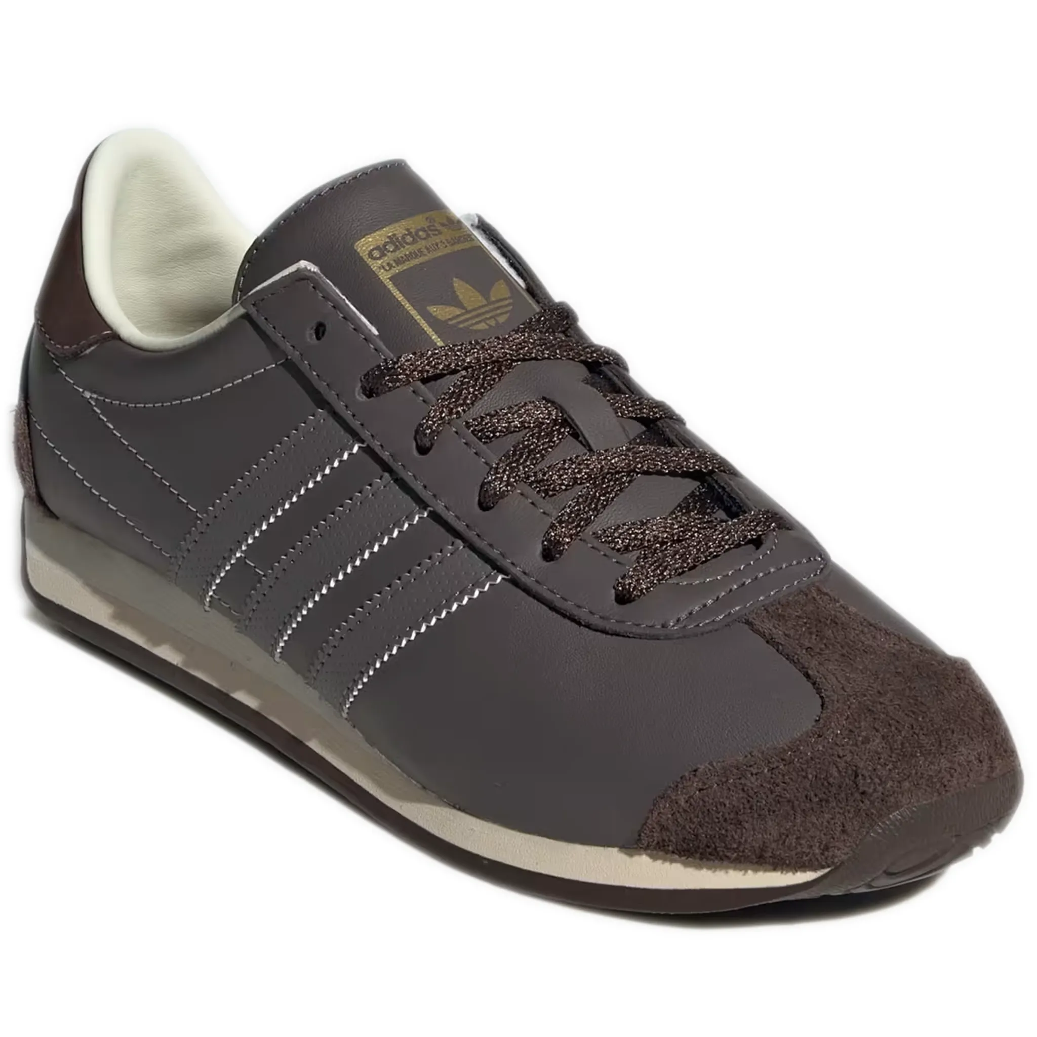 Women's Adidas Country OG Shoes - Charcoal / Brown / Off White