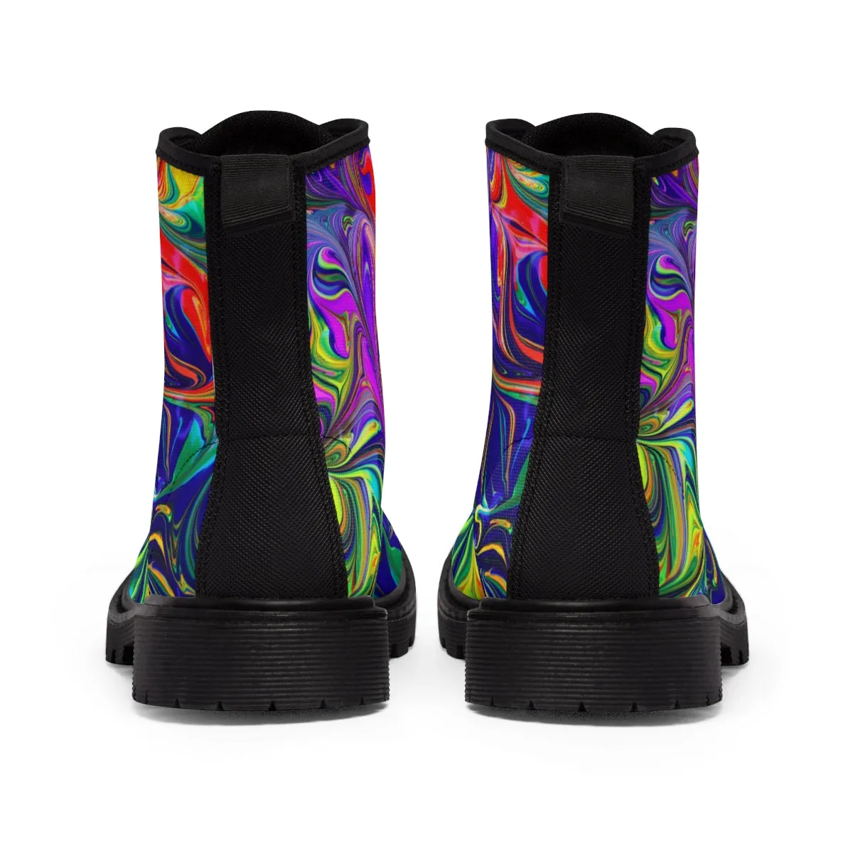 Women's Canvas Boots with colorful design