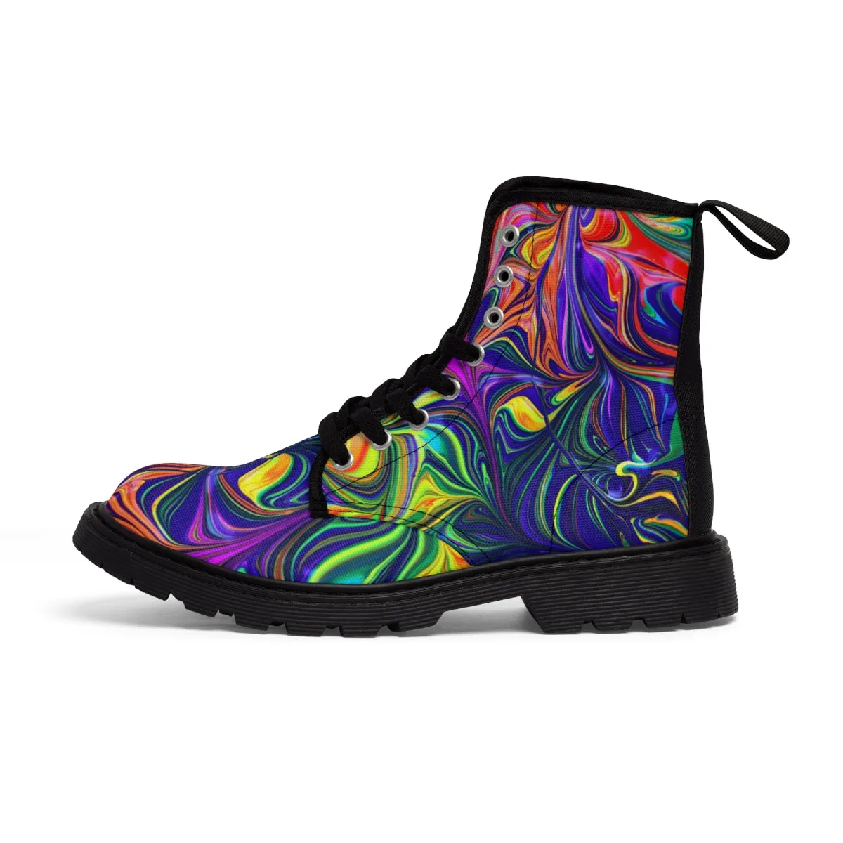 Women's Canvas Boots with colorful design